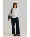 RIBBED T-SHIRT WITH IRREGULAR SEAMS IN WHITE