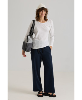 CAMISETA DE CANALÉ Y COSTURAS IRREGULARES BLANCO