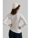 RIBBED T-SHIRT WITH IRREGULAR SEAMS IN WHITE