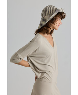3/4 SLEEVES V-NECK OVERSIZE T-SHIRT IN THYME