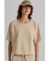CAMISETA OVERSIZE DE MANGA ANCHA CREMA