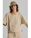 CREAM OVERSIZE T-SHIRT WITH WIDE SLEEVES
