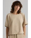 CREAM OVERSIZE T-SHIRT WITH WIDE SLEEVES