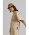 CAMISETA OVERSIZE DE MANGA ANCHA CREMA