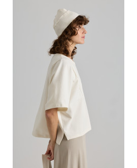 ECRU OVERSIZE T-SHIRT WITH WIDE SLEEVES