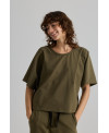 KHAKI OVERSIZE T-SHIRT WITH WIDE SLEEVES