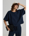 CAMISETA OVERSIZE DE MANGA ANCHA NAVY