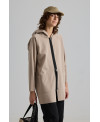 BEIGE LIGHTWEIGHT PARKA WITH ZIPPER AND HOOD
