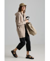 PARKA LIGERA CON CREMALLERA Y CAPUCHA BEIGE