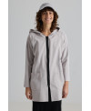 LIGHT GREY LIGHTWEIGHT PARKA WITH ZIPPER AND HOOD