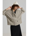OVERSIZE COMBINED FABRIC JACKET IN THYME