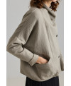 OVERSIZE COMBINED FABRIC JACKET IN THYME