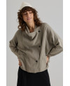 OVERSIZE COMBINED FABRIC JACKET IN THYME