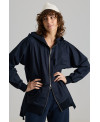 NAVY MULTI POCKET PARKA WITH IRREGULAR HEM