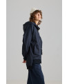 NAVY MULTI POCKET PARKA WITH IRREGULAR HEM