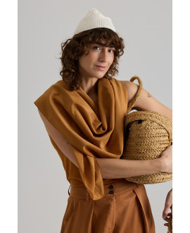 FOULARD DE ALGODÓN Y SEDA ARCILLA