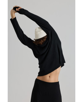 JERSEY DE PUNTO BORDADO NEGRO