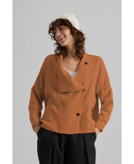 JAQUETA OVERSIZE DE TEIXITS COMBINATS EN ARGILA