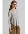 KNITTED LINEN SWEATER WITH A V-NECK