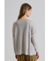 KNITTED LINEN SWEATER WITH A V-NECK