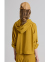 CHAQUETA CON CAPUCHA DE LYOCELL MOSTAZA