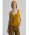 MUSTARD THIN RIBBED TANK TOP
