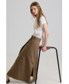 SKIRT WITH BUCKLE BELT IN SOIL