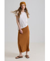 CLAY ELASTIC SKIRT WITH IRREGULAR SEAMS