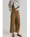 PANTALÓN ANCHO GOMA CINTURA TIERRA