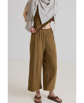 PANTALÓN ANCHO GOMA CINTURA TIERRA