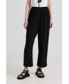 WIDE ELASTIC TROUSERS IN BLACK