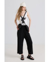WIDE ELASTIC TROUSERS IN BLACK