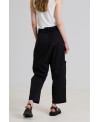 BUTTON POCKET TROUSERS IN BLACK