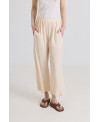 PANTALÓN ANCHO GOMA CINTURA CREMA