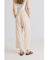 WIDE ELASTIC TROUSERS IN CREAM