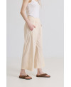 WIDE ELASTIC TROUSERS IN CREAM
