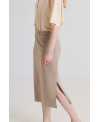 FALDILLA MIDI TEIXIT ELÀSTIC BEIGE