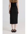 ELASTIC MIDI SKIRT IN BLACK