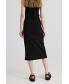 FALDA MIDI TEJIDO ELÁSTICO NEGRO