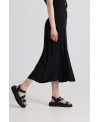 BLACK ELASTIC SKIRT WITH IRREGULAR SEAMS