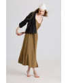 FLUID LONG DRESS WITH STRAPS IN SOIL