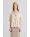 BLUSA OVERSIZE Y CUELLO PICO CREMA