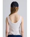 WHITE THIN RIBBED TANK TOP