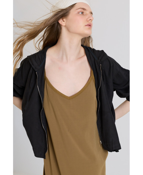 Hooded jacket saffron