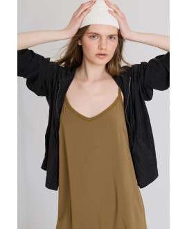Hooded jacket saffron