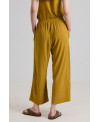 PANTALÓN ANCHO GOMA CINTURA MOSTAZA