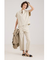 ELASTIC MULTI SEAMS TROUSERS IN BEIGE