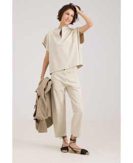 PANTALÓ ELÀSTIC MULTI COSTURES BEIGE