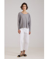 PANTALÓN ELÁSTICO MULTICOSTURAS BLANCO