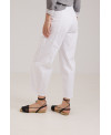 ELASTIC MULTI SEAMS TROUSERS IN WHITE